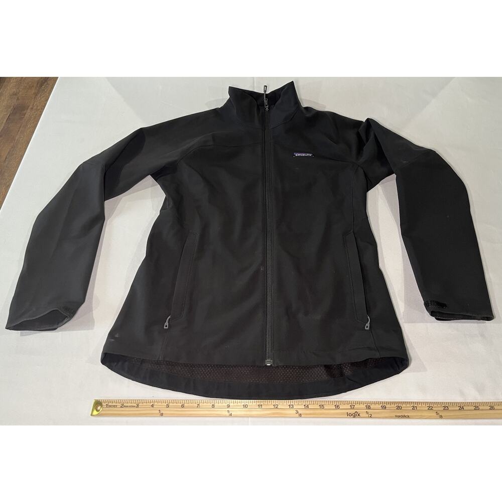 Patagonia Adze Softshell Jacket Womens Black Medium - “Breast Team” Logo 83545
